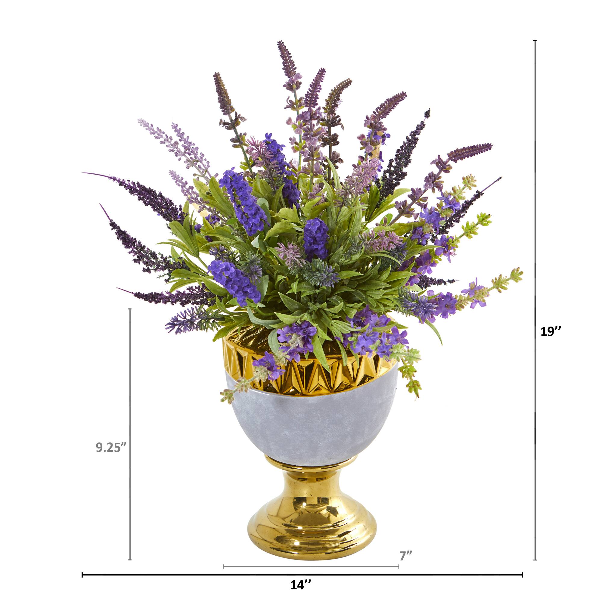 19" Lavender Arrangement in Decorative Urn